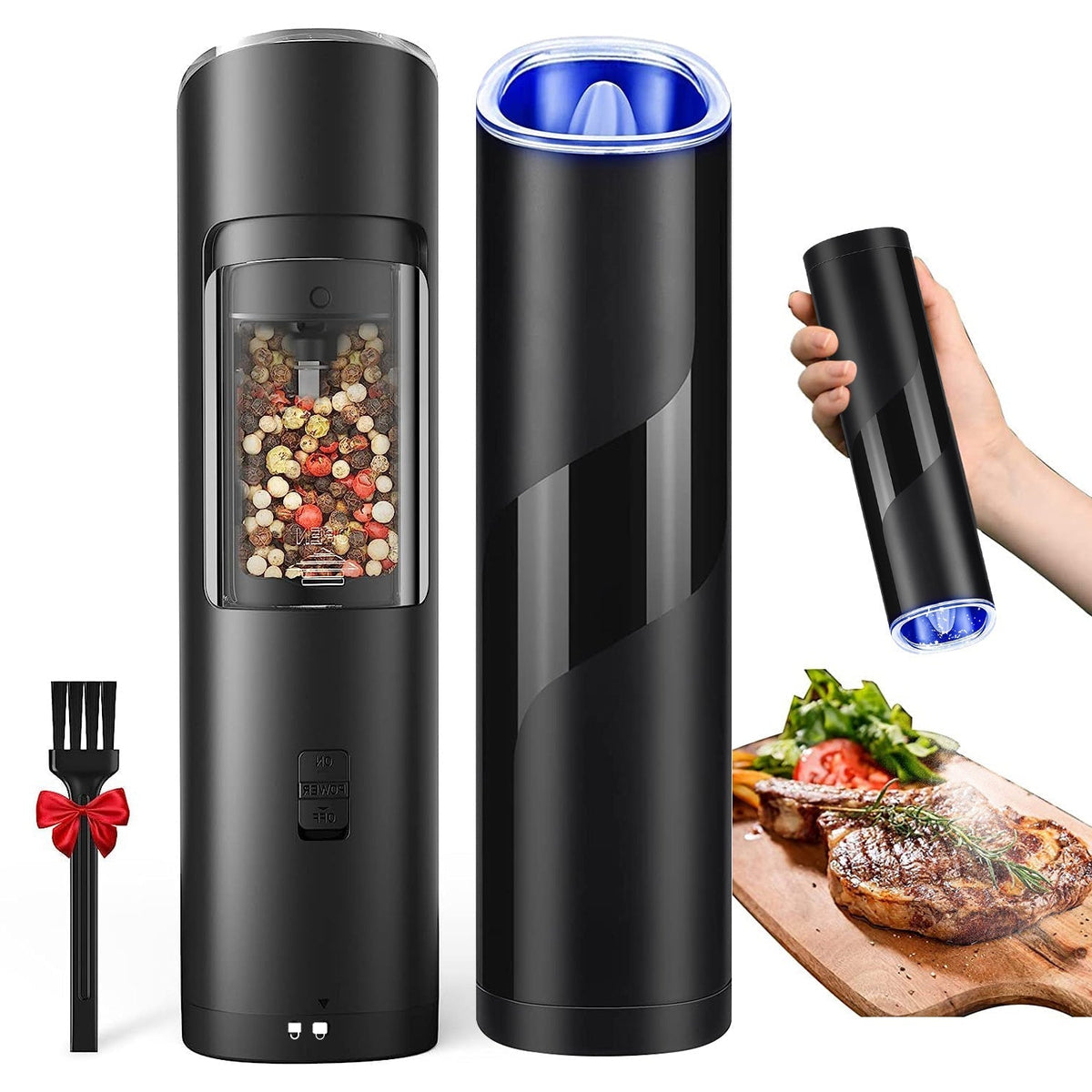 Electric Salt & Pepper Grinder – Gravity Sensor with LEDElectric Salt GrinderTorqelo.com