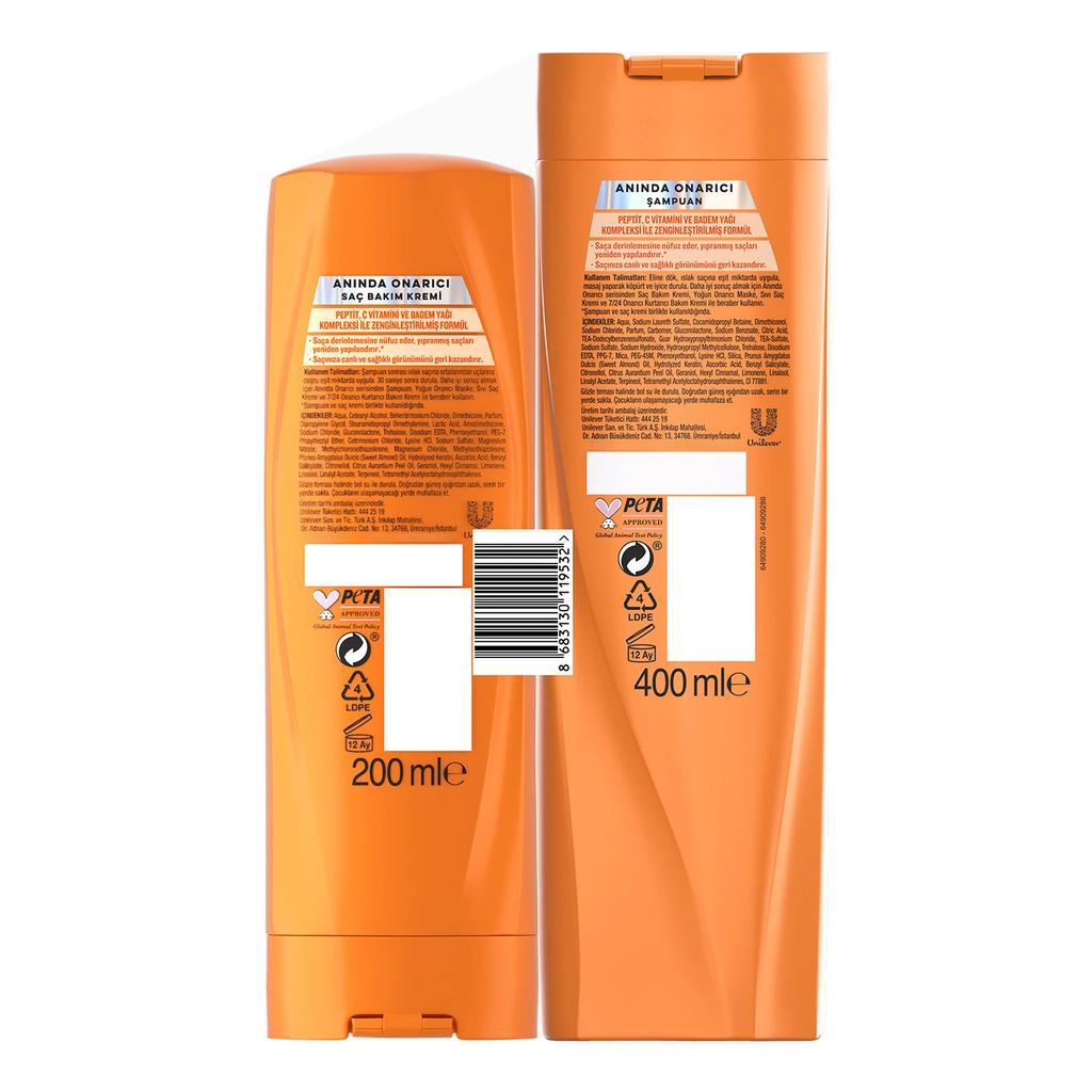 Elidor Instant Repair Shampoo 400ml & Serum Conditioner 200ml SetHair CareTorqelo.com