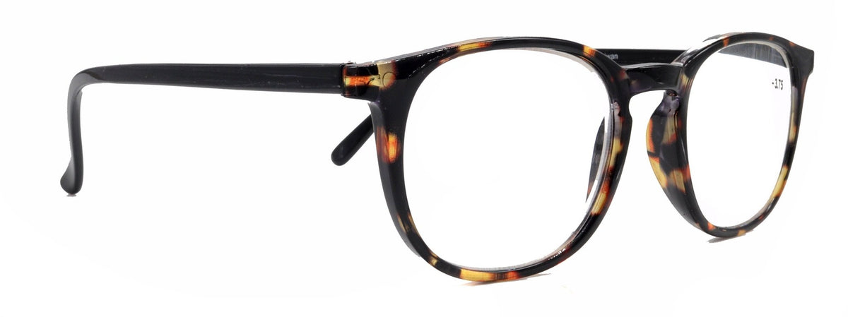 Ella, (Premium) Reading Glasses Round. High End Readers Modern Circle Style (Black) Brown Tortoiseshell +1.25..+3 Magnifying NY Fifth AvenueTorqelo.com