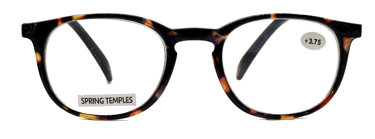Ella, (Premium) Reading Glasses Round. High End Readers Modern Circle Style (Black) Brown Tortoiseshell +1.25..+3 Magnifying NY Fifth AvenueTorqelo.com