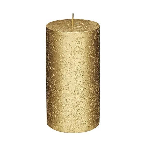 Rubin Licht Rustic Metallic Gold Cylindrical Candle - Unique Home Decor, 5.12 Inches Tall by Beauty Care Bag