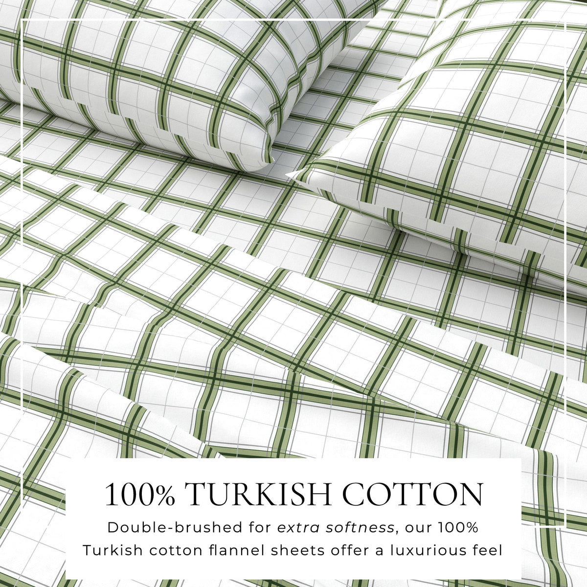 Turkish Cotton Flannel Sheet Set - Plaid & Stripe Collection by Great Bay Home