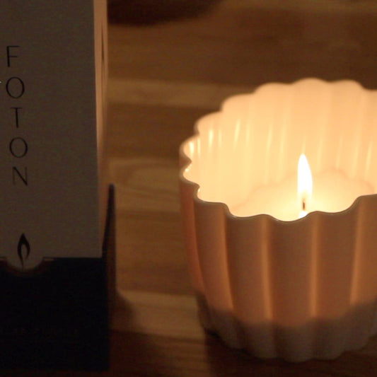 Fluted porcelain candle holder – view 2