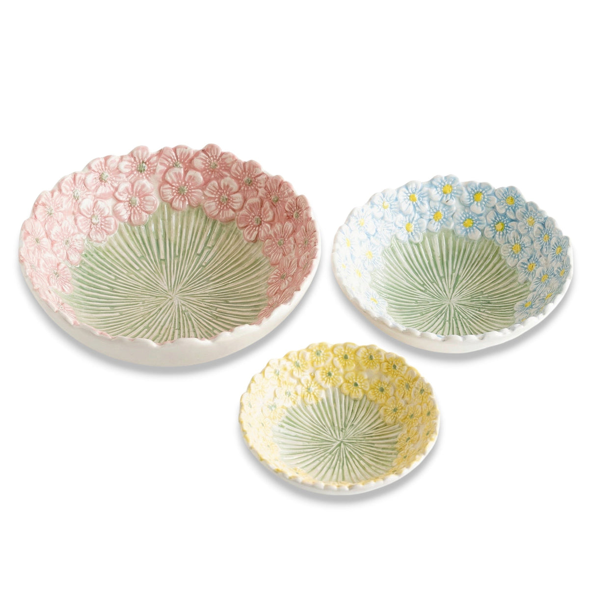Embossed Daisy Ceramic Bowl by Rust & Cinder