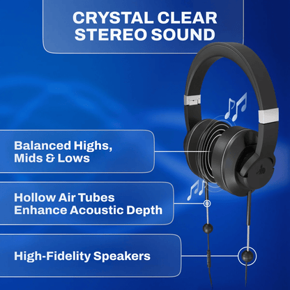 EMF Radiation-Free Air Tube Over-Ear Headphones with Built-In Mic and Full-Range Stereo SoundsimpleTorqelo.com