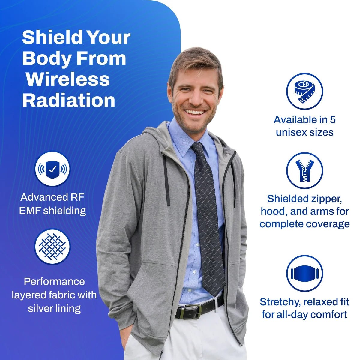 EMF Radiation Protection Hooded JacketvariableTorqelo.com
