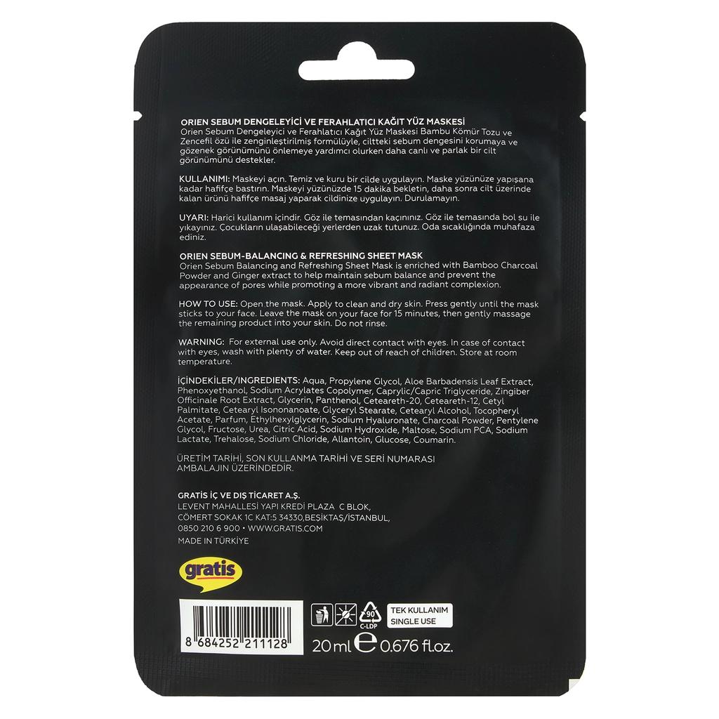 Orien Balancing & Refreshing Sheet Mask 20 ml by Beauty Care Bag