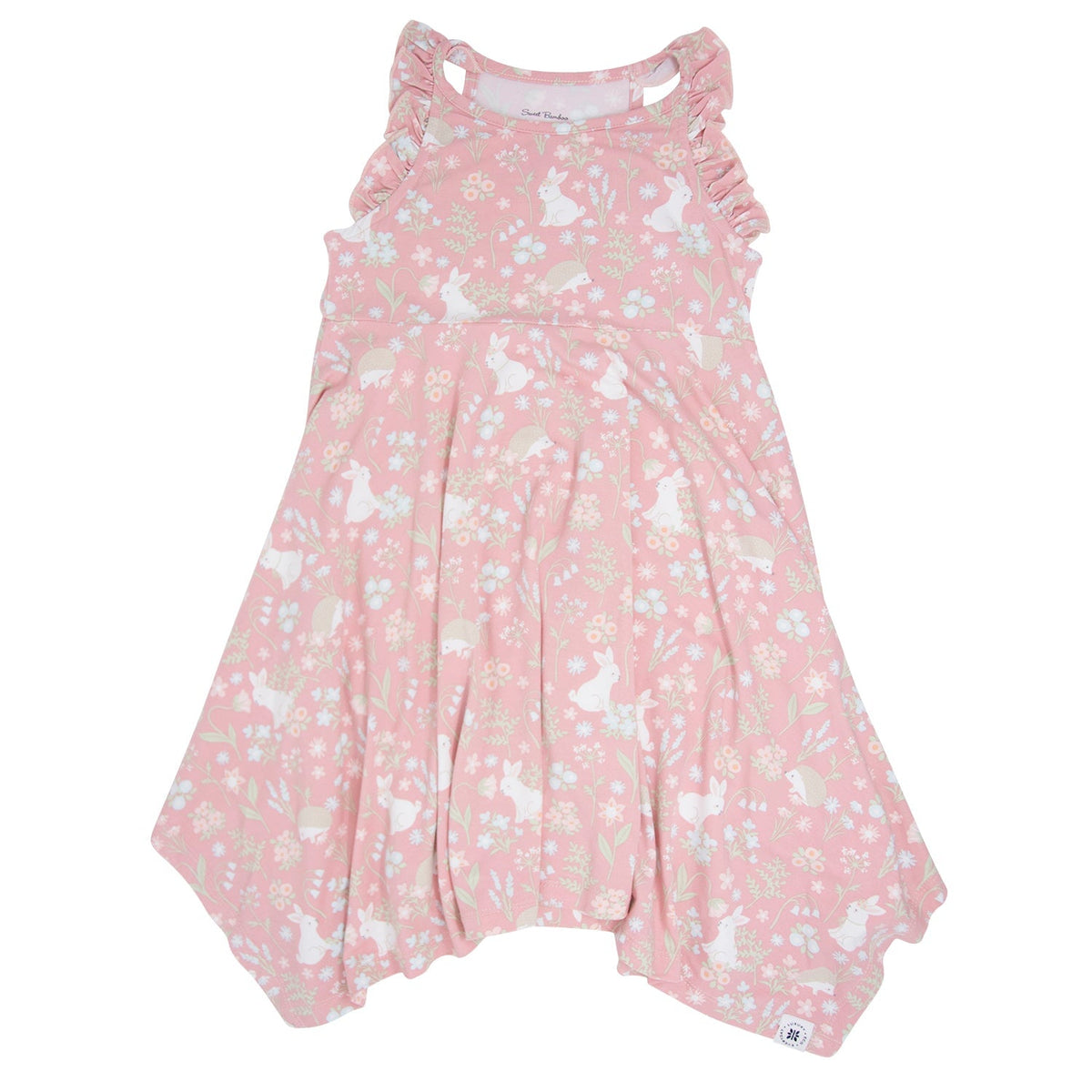 Pink Bunny Floral Emma's Racerback Dress by Sweet Bamboo
