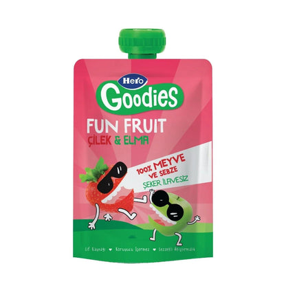 Hero Goodies Strawberry Apple Fruit Puree for Kids 100g by Beauty Care Bag