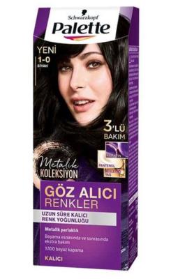 Palette Intense Color 1-0 Black Hair Dye with Keratin Mask by Beauty Care Bag