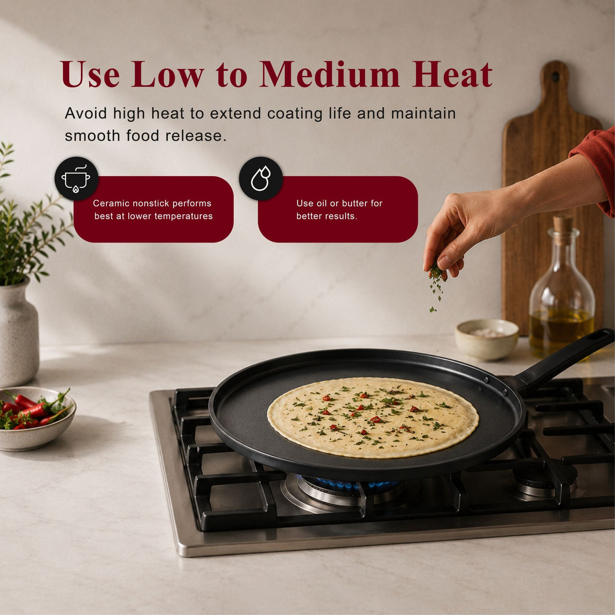 Ceramic Nonstick Crepe & Egg Pan, 11" by Alva Cookware