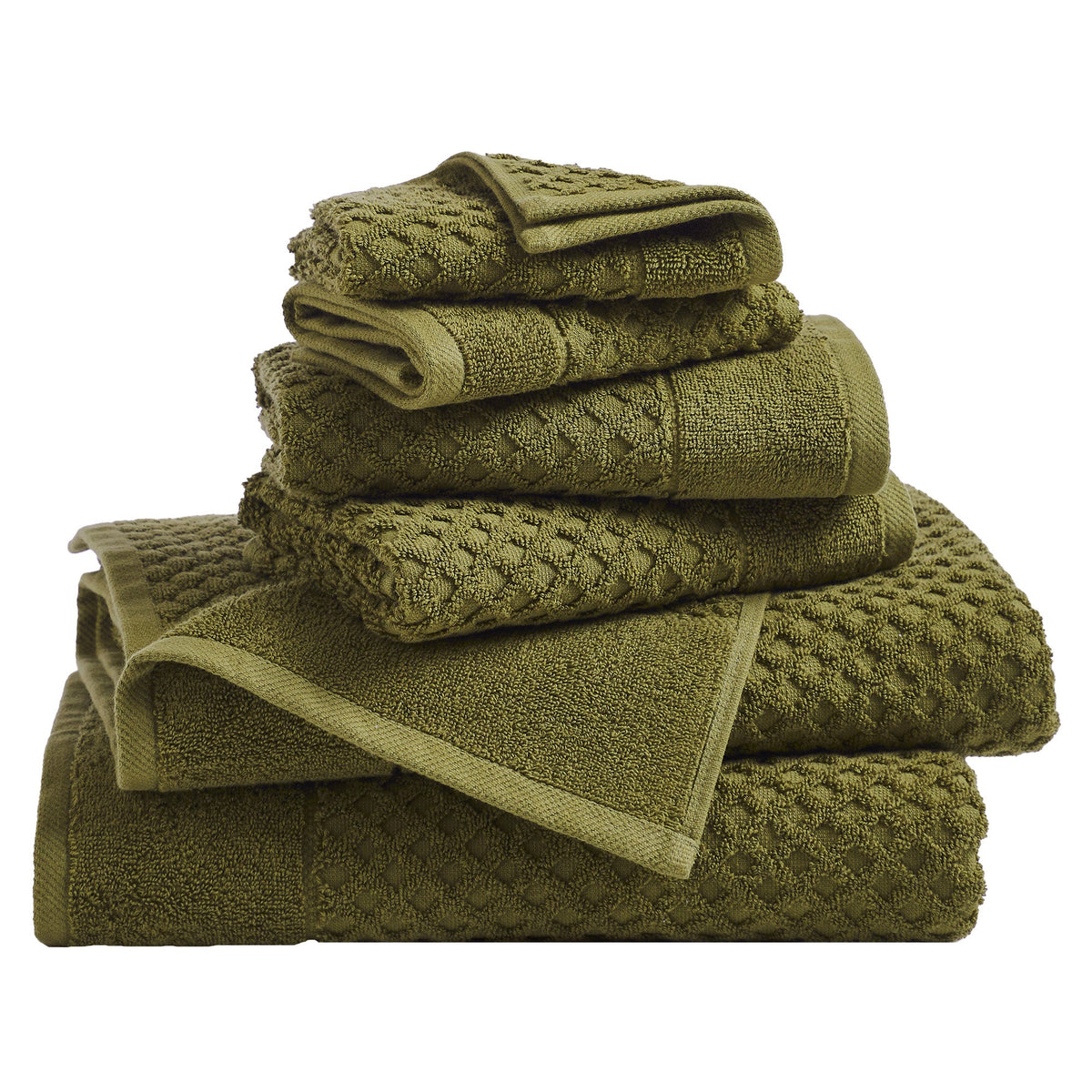 Cotton Diamond Waffle Weave Bath Towel Set - Grayson Collection by Great Bay Home