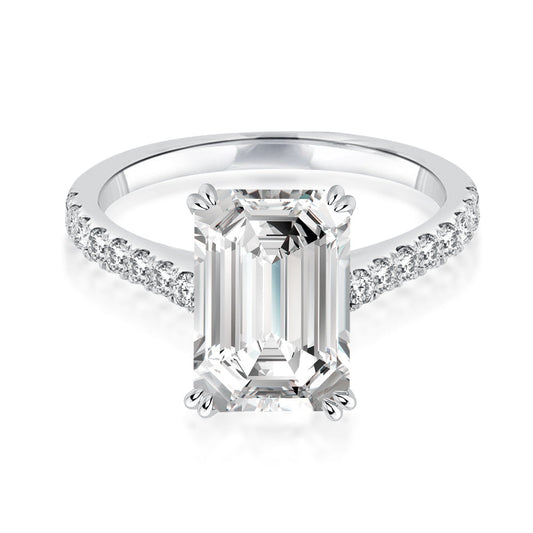 Rodiffy Moissanite 4.5 Ct Emerald Cut Engagement Ring For Women by Avera Group