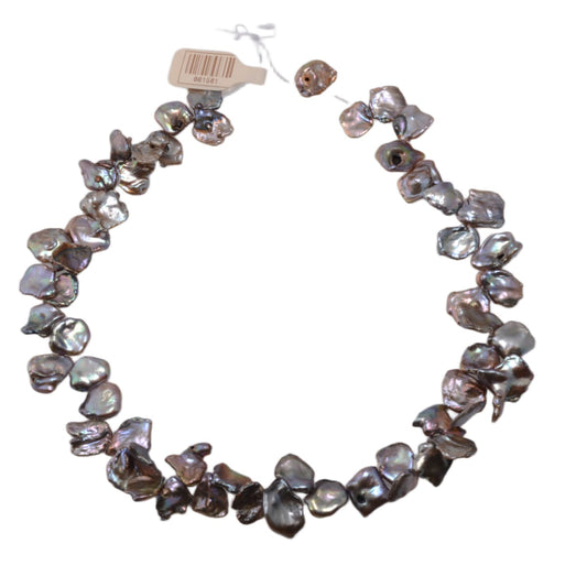Iridescent Gray Freshwater Keshi Pearl Strand 15in by Continental Bead Suppliers