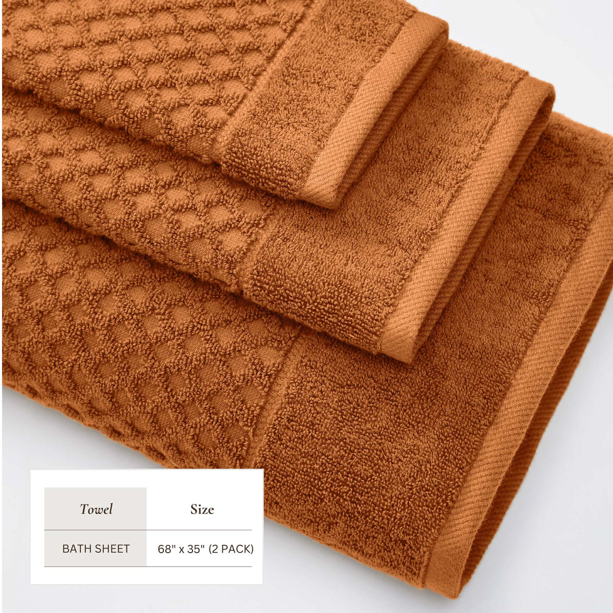 Cotton Diamond Waffle Weave Bath Towel Set - Grayson Collection by Great Bay Home