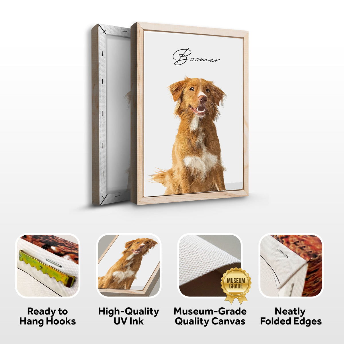 Custom Pet Memorial Portrait Watercolor Sign by Tailored Canvases