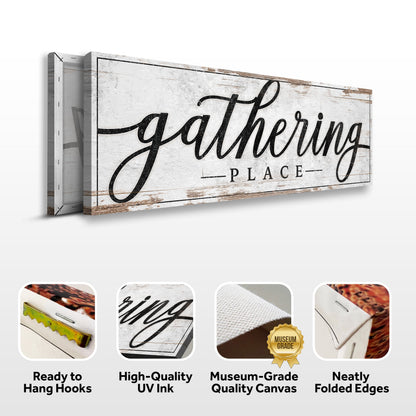 Gathering Place Kitchen Sign Decor | Dining Room Canvas Wall Art | Thanksgiving Sign Wall Art | Kitchen Wall Decor | Living Room Wall Decor by Tailored Canvases