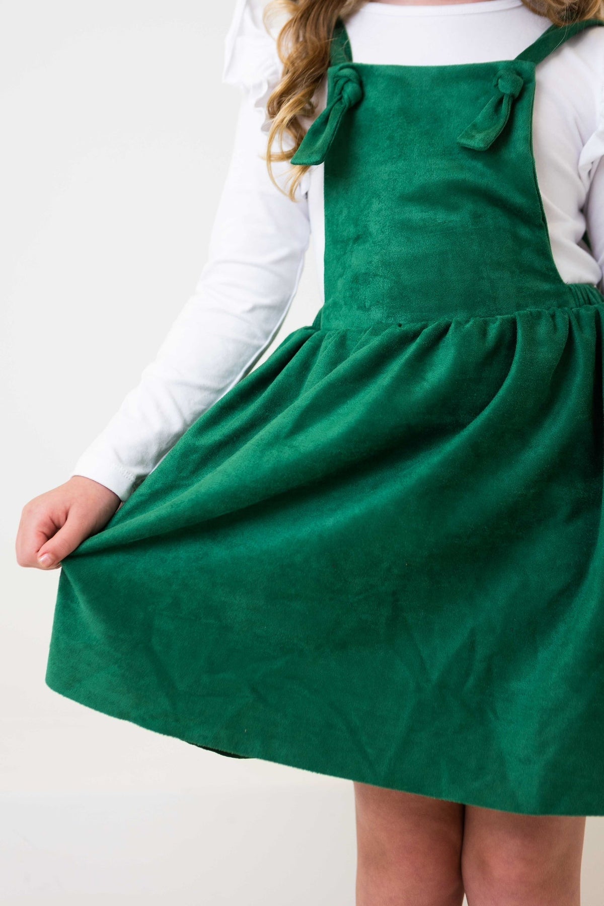 Evergreen Faux Suede PinaforePinaforeTorqelo.com