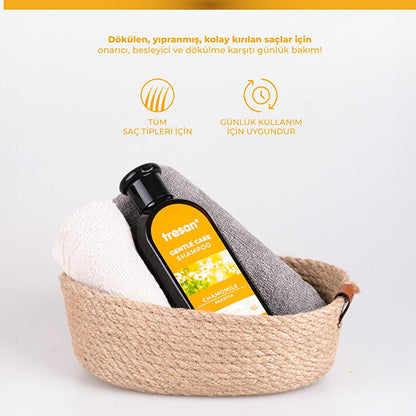 Tresan Chamomile Shampoo - Gently Softens, Moisturizes & Brightens Blonde & Fine Hair - Natural Daily Hair Care, 10.14 fl oz by Beauty Care Bag