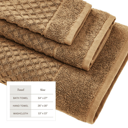 Cotton Diamond Waffle Weave Bath Towel Set - Grayson Collection by Great Bay Home
