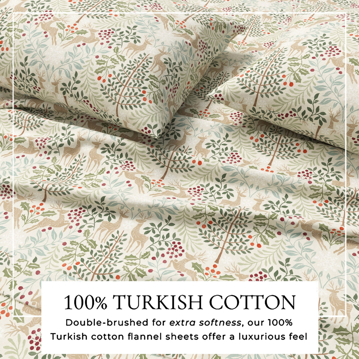 Turkish Cotton Flannel Sheet Set - Elevated Holiday Collection by Great Bay Home