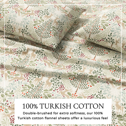 Turkish Cotton Flannel Sheet Set - Elevated Holiday Collection by Great Bay Home
