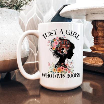 Book Lover Coffee Mug – Floral Book Mug | Ceramic, Microwave Safe Gift by Joyful Moose