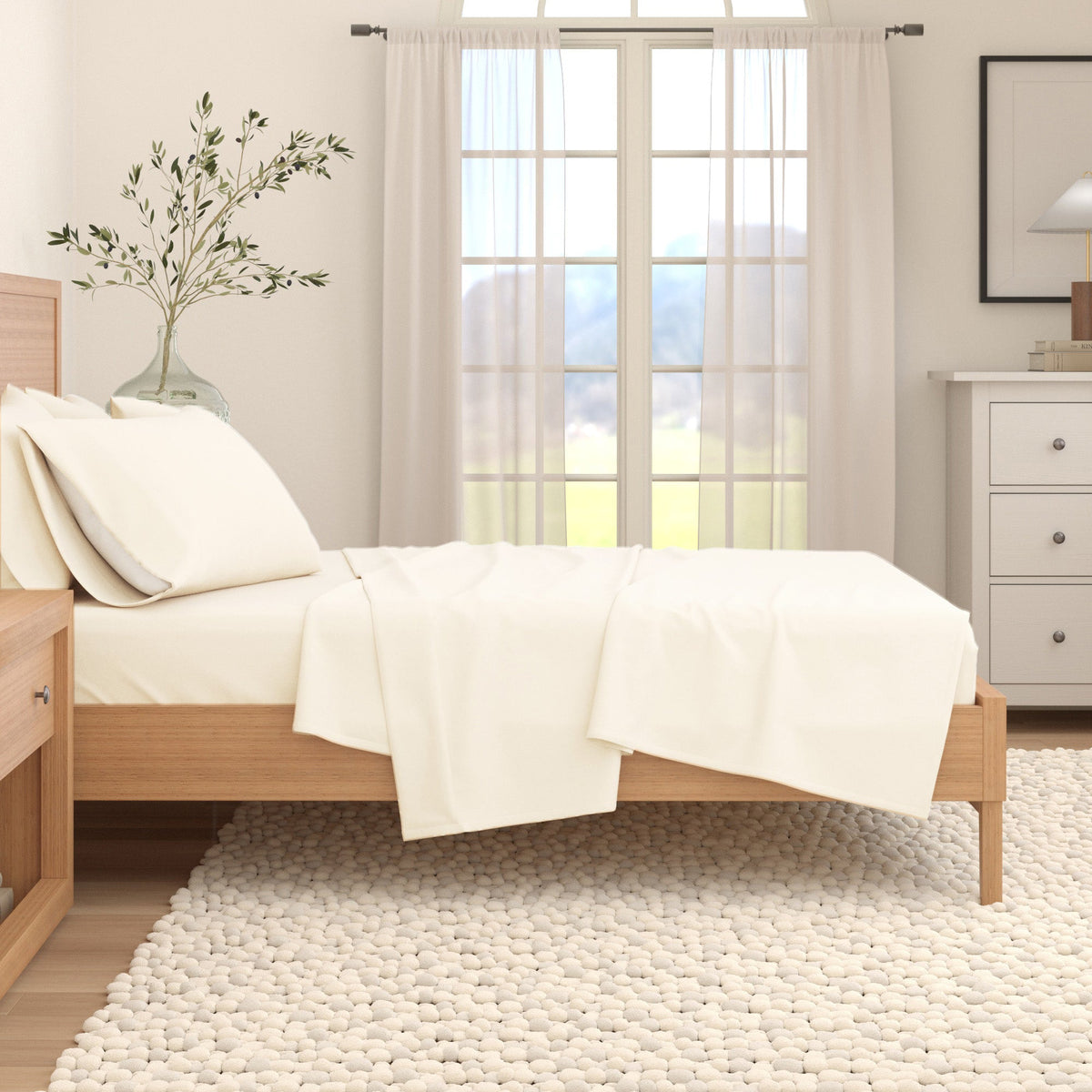 Cotton Solid Flannel Sheet - Nordic Collection by Great Bay Home