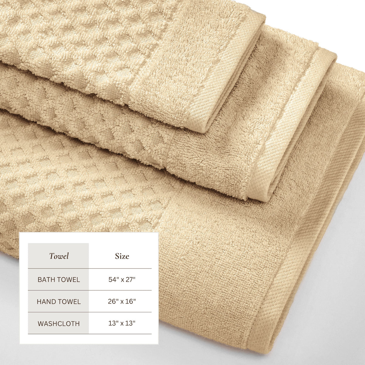 Cotton Diamond Waffle Weave Bath Towel Set - Grayson Collection by Great Bay Home
