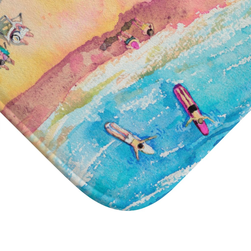 Colorful Day at the Beach Bath Mat Home Accents by Yellow Pandora