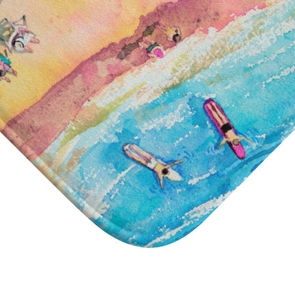 Colorful Day at the Beach Bath Mat Home Accents by Yellow Pandora