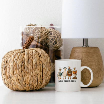 Bookish Goose Coffee Mug - Funny Book Lover Gift | Quirky Ceramic 11 oz or 15 oz by Joyful Moose