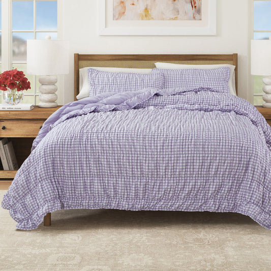 Gingham Printed Quilt Set - Gingham Collection by Great Bay Home