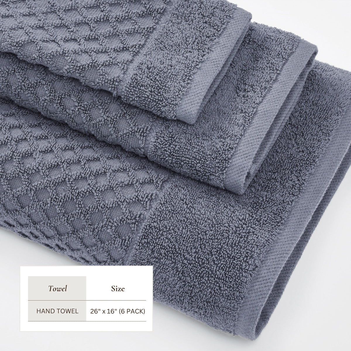Cotton Diamond Waffle Weave Bath Towel Set - Grayson Collection by Great Bay Home