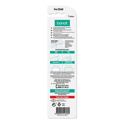 Banat Pro 12540 Soft Toothbrush for Gentle Cleaning by Beauty Care Bag