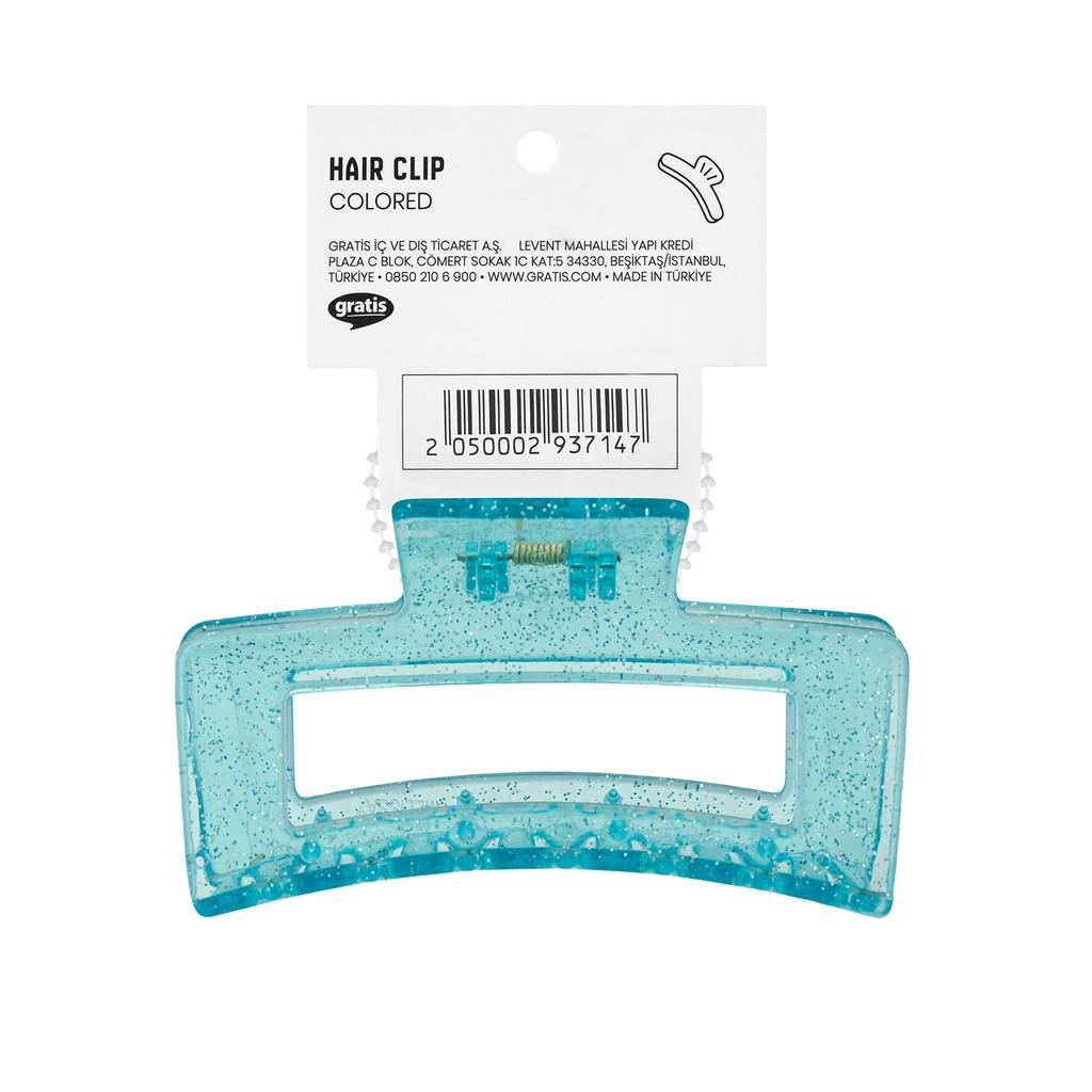 Eklips Rectangular Glittery Blue Claw Clip Hair Accessory by Beauty Care Bag