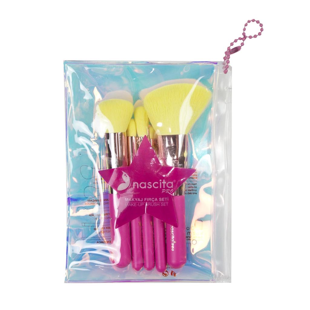 Nascita 5-Piece Travel Makeup Brush Set with Pouch by Beauty Care Bag