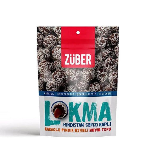 Zuber Coconut Coated Fruit Balls with Cocoa Filled Hazelnut Paste - Gluten-Free, No Added Sugar Snacks by Beauty Care Bag