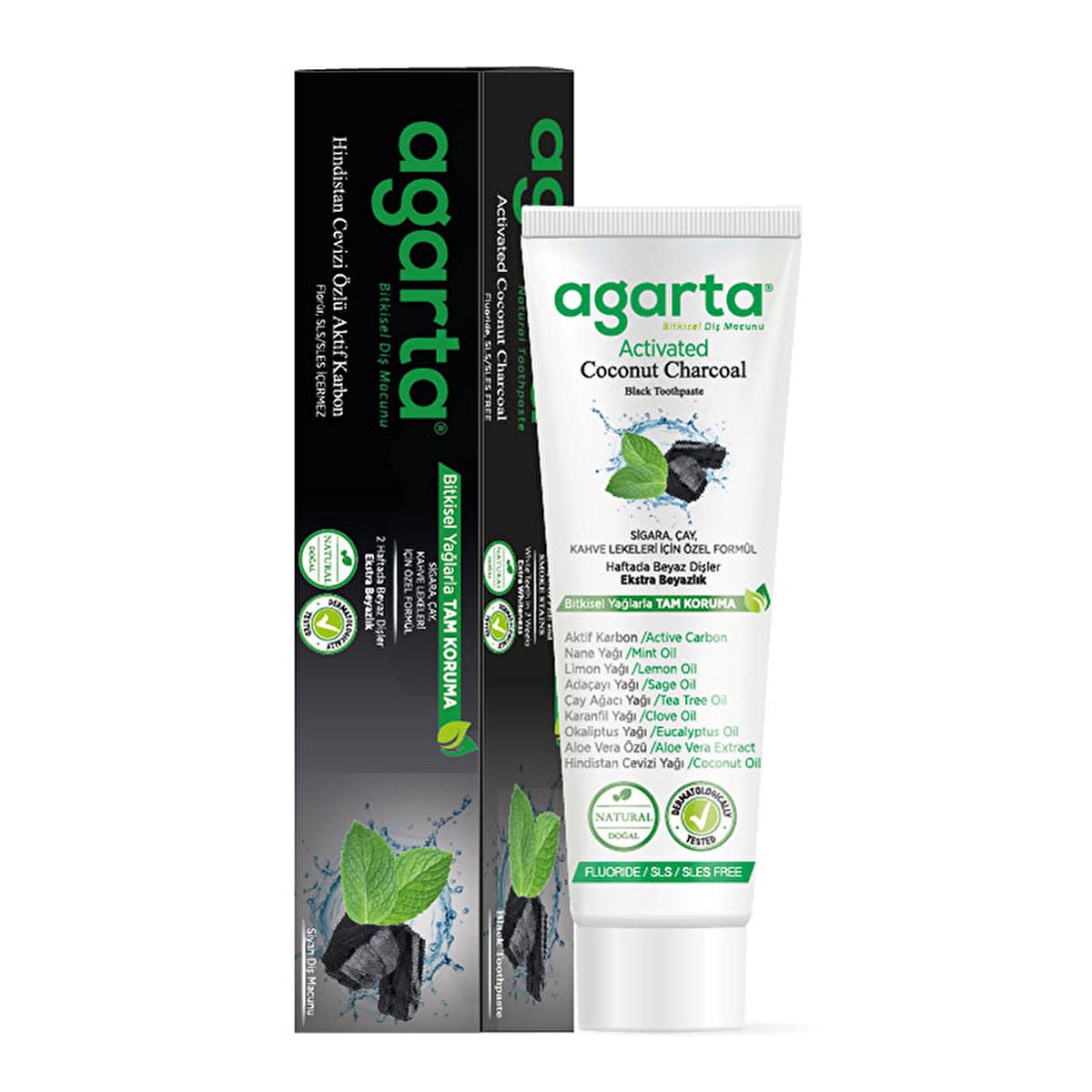 Agarta natural fluoride-free charcoal toothpaste, 100ml