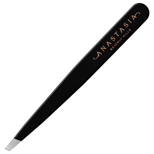 Slant-Tip Stainless-Steel Precision Tweezers - Professional Grooming Tool for Precise Eyebrow Shaping by Beauty Care Bag