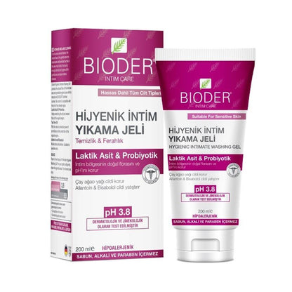 Bioder Intimate Wash: Gentle pH Balanced Feminine Hygiene Cleanser for Sensitive Skin with Tea Tree Oil - 200ml by Beauty Care Bag