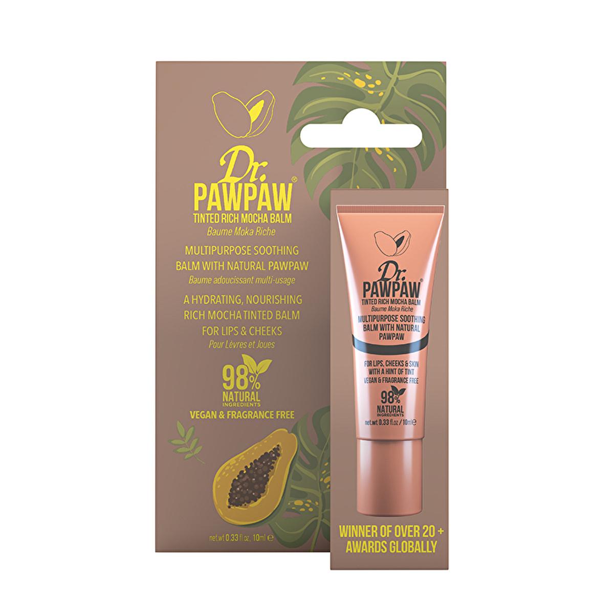 Dr. Pawpaw Tinted Rich Mocha Balm 10 ml - Natural Moisturizing Lip Care with 98% Natural Ingredients by Beauty Care Bag