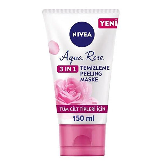 Nivea Aqua Rose 3-in-1 Facial Cleanser, Peeling, and Mask - Natural Skincare for Sensitive Skin by Beauty Care Bag