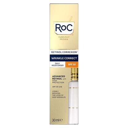 RoC Retinol Correxion: Anti-Wrinkle Day Cream SPF 30 - Reduce Wrinkles, Protect & Hydrate for Youthful Skin by Beauty Care Bag