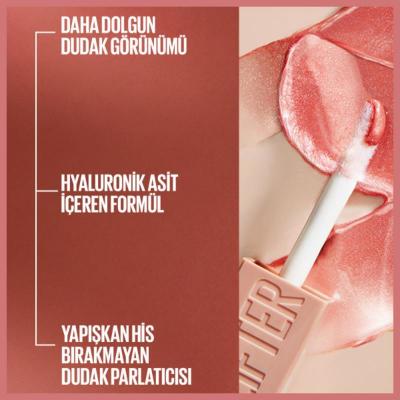 Maybelline Lifter Gloss: Hydrating Hyaluronic Acid Lip Gloss - Non-Sticky, Plumping Effect, Beautiful Amber Shade by Beauty Care Bag