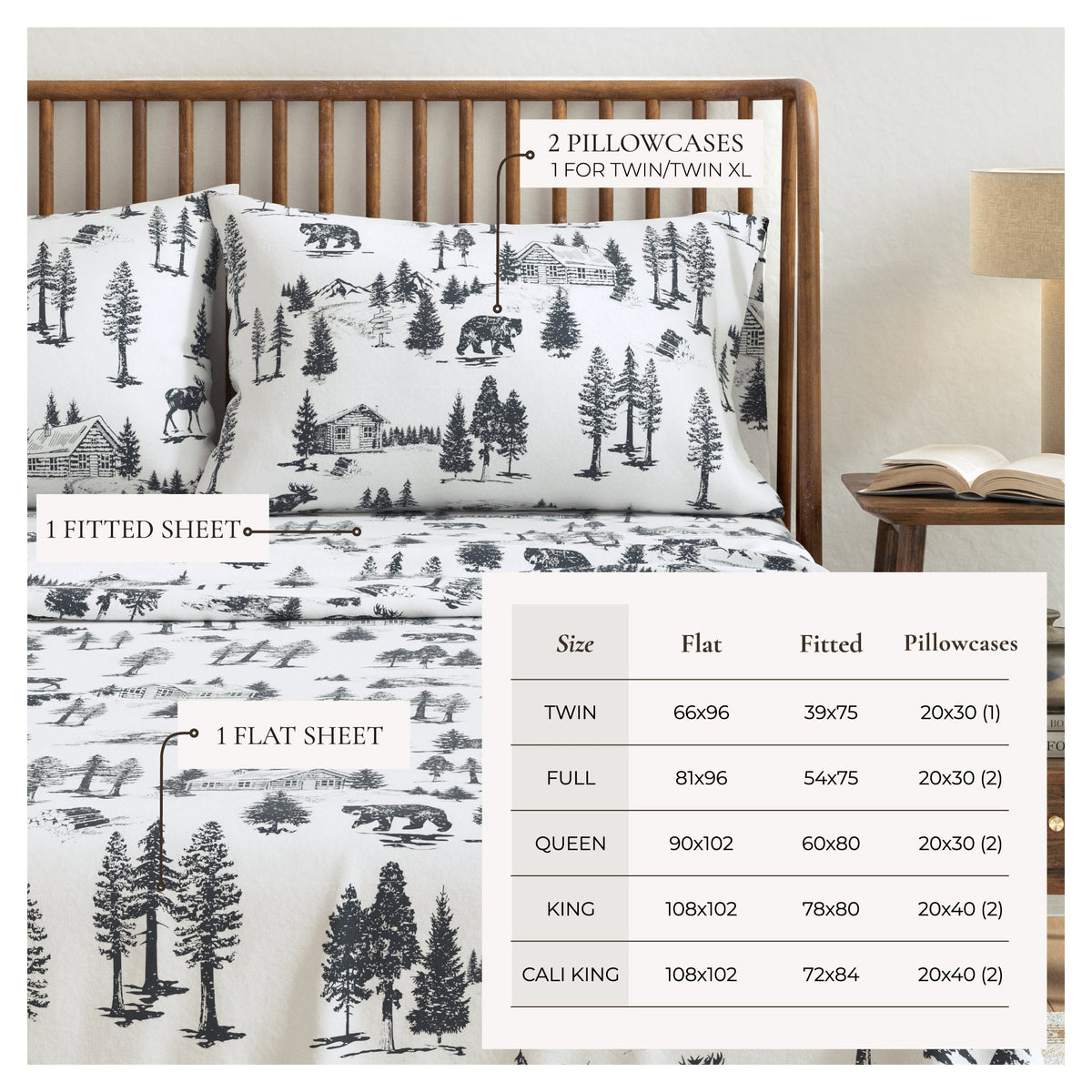 Turkish Cotton Flannel Sheet - Lakeview Collection by Great Bay Home