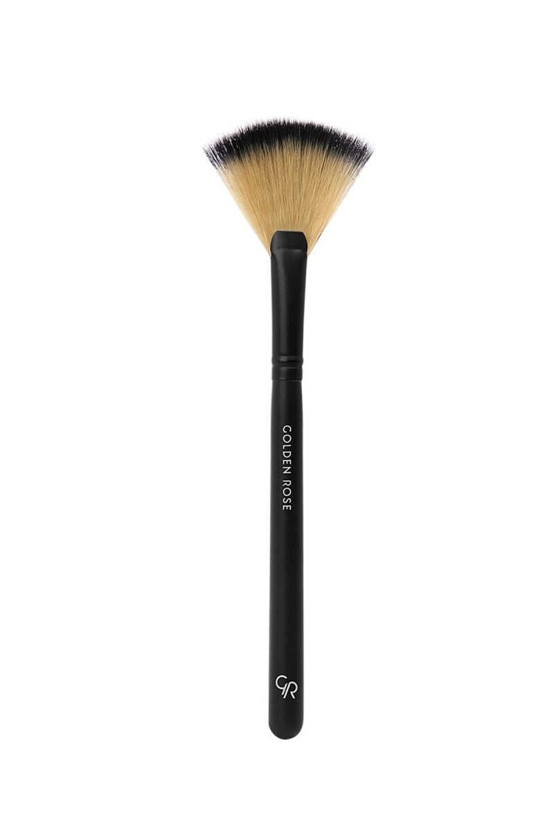 Golden Rose Fan Brush for Flawless Highlighting 1 Pc by Beauty Care Bag