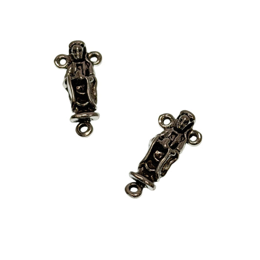 Sterling Silver Rosary Connector - Religious Cross Pendant Link 10x19mm by Continental Bead Suppliers