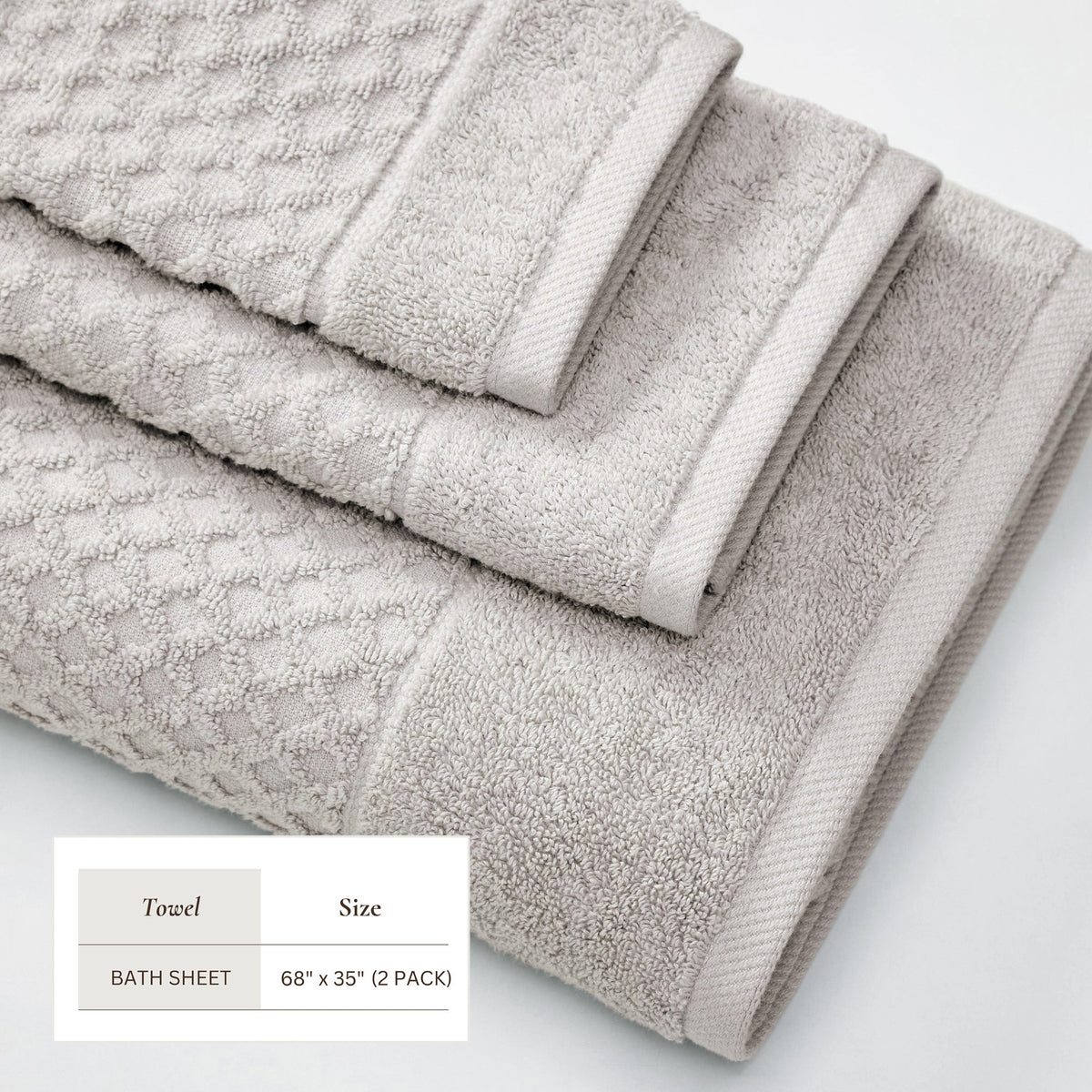 Cotton Diamond Waffle Weave Bath Towel Set - Grayson Collection by Great Bay Home