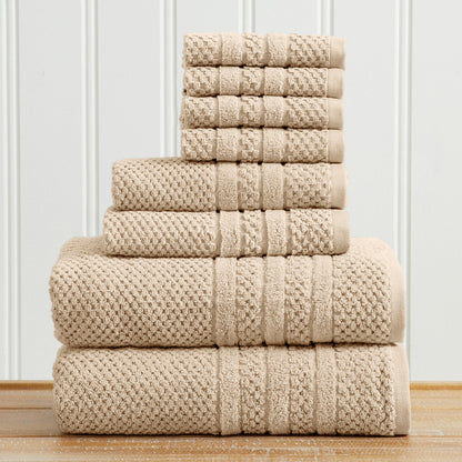 100% Cotton Checkered Jacquard Bath Towel Set - Giuliana Collection by Great Bay Home